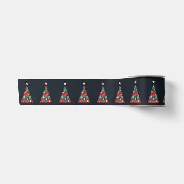 Frohe Weihnachtsfeiertage abstrakte Kunstxmas Satinband (Vorderseite)