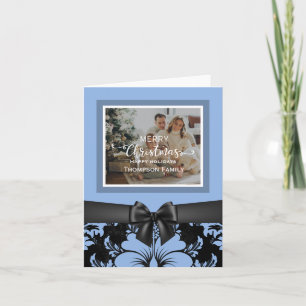 Frohe Weihnachtsfeiertage angepasstes Skript blau Einladung