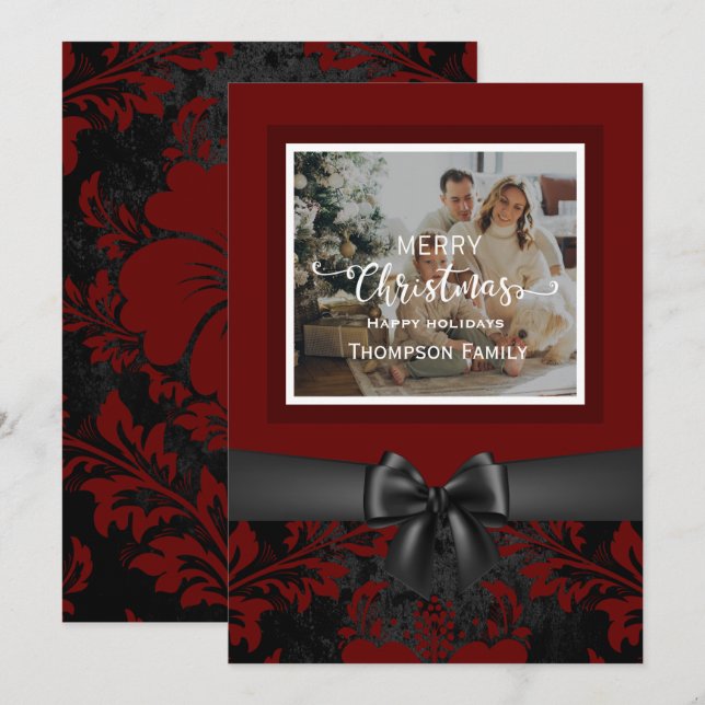 Frohe Weihnachtsfeiertage angepasstes Skript Einladung (Vorne/Hinten)