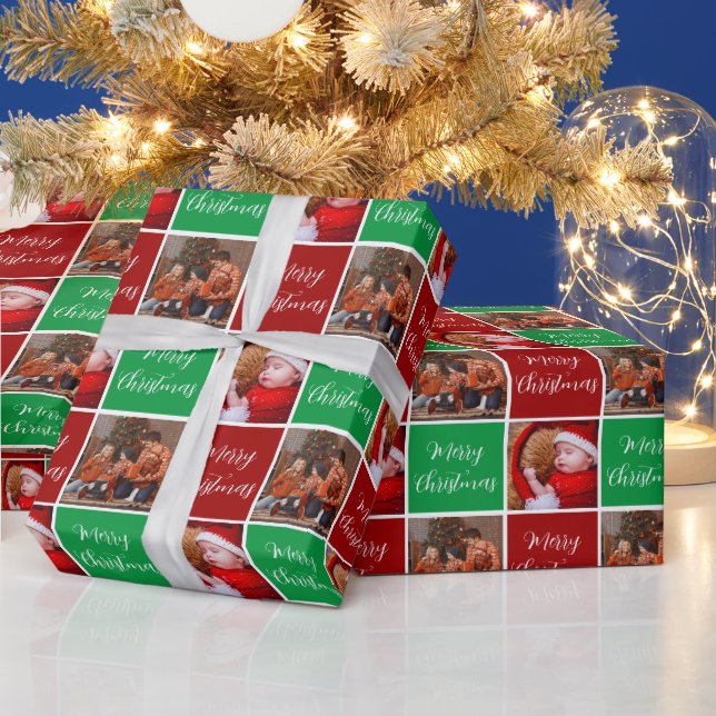 Frohe Weihnachtsfeiertage Familienfeier Foto Colla Geschenkpapier (Feiertage)