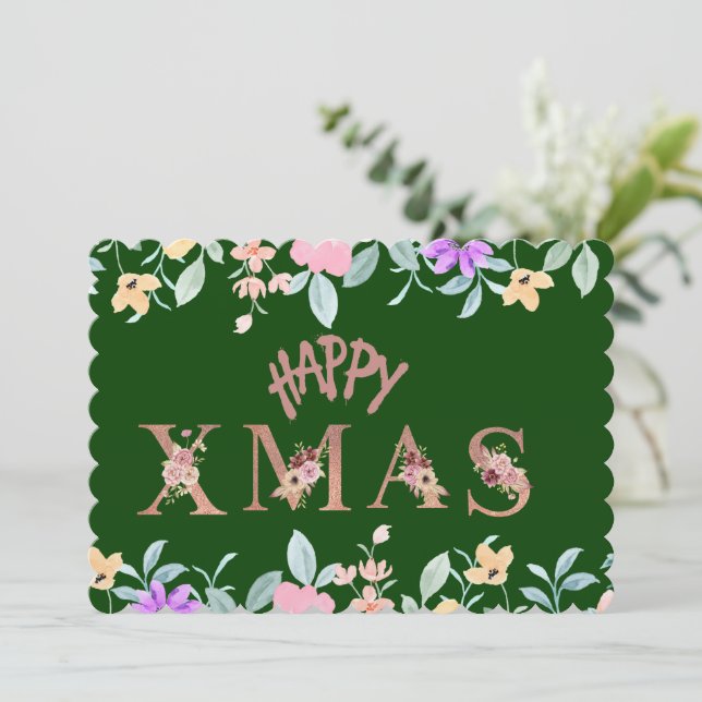 Frohe Weihnachtsfeiertage Feiertagskarte (Stehend Vorderseite)