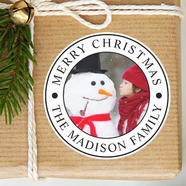 Frohe Weihnachtsfeiertage Foto Runder Aufkleber (Von Creator hochgeladen)