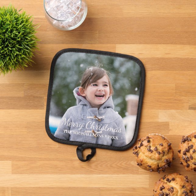 Frohe Weihnachtsfeiertage Foto Topflappen (Oben Unten)