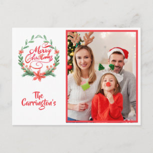 Frohe Weihnachtsfeiertage Foto Wreath Festival Postkarte