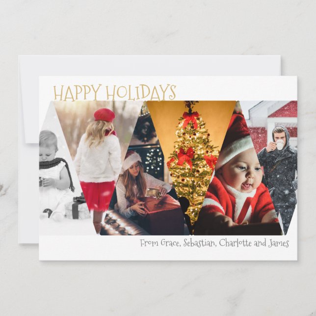 Frohe Weihnachtsfeiertage FotoCollage Feiertagskarte (Vorderseite)