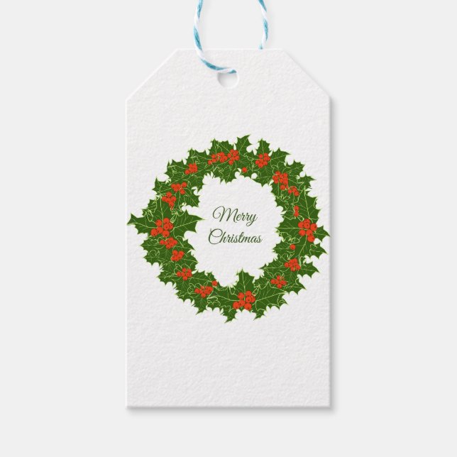 Frohe Weihnachtsfeiertage Geschenkanhänger (Vorderseite)