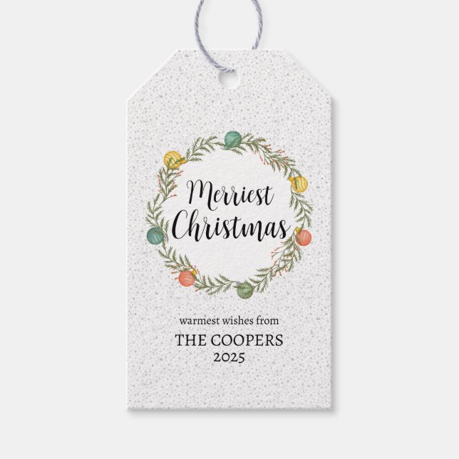 Frohe Weihnachtsfeiertage Geschenkanhänger (Vorderseite)