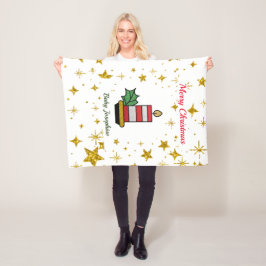 Frohe Weihnachtsfeiertage Gold Sparkle Glitzer Bab Fleecedecke