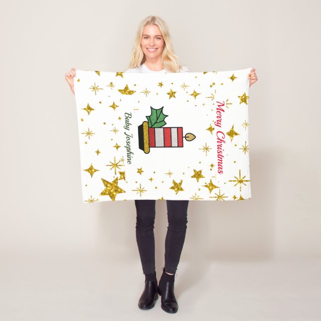 Frohe Weihnachtsfeiertage Gold Sparkle Glitzer Bab Fleecedecke (Beispiel)