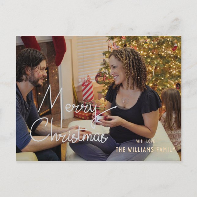 Frohe Weihnachtsfeiertage Grüße Foto Postkarte (Vorderseite)