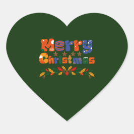 Frohe Weihnachtsfeiertage Herz-Aufkleber