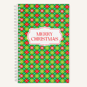 Frohe Weihnachtsfeiertage Kariert Notizbuch