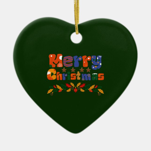 Frohe Weihnachtsfeiertage Keramik Ornament (Vorne)