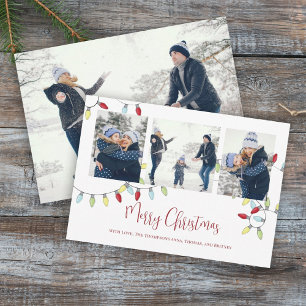 Frohe Weihnachtsfeiertage Niedliche String Lights  Feiertagskarte