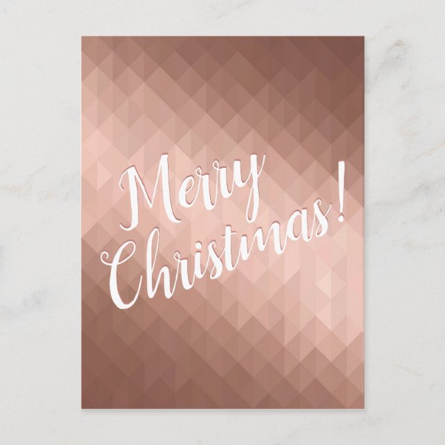 Frohe Weihnachtsfeiertage Rose goldene Chic saison Postkarte (Vorderseite)