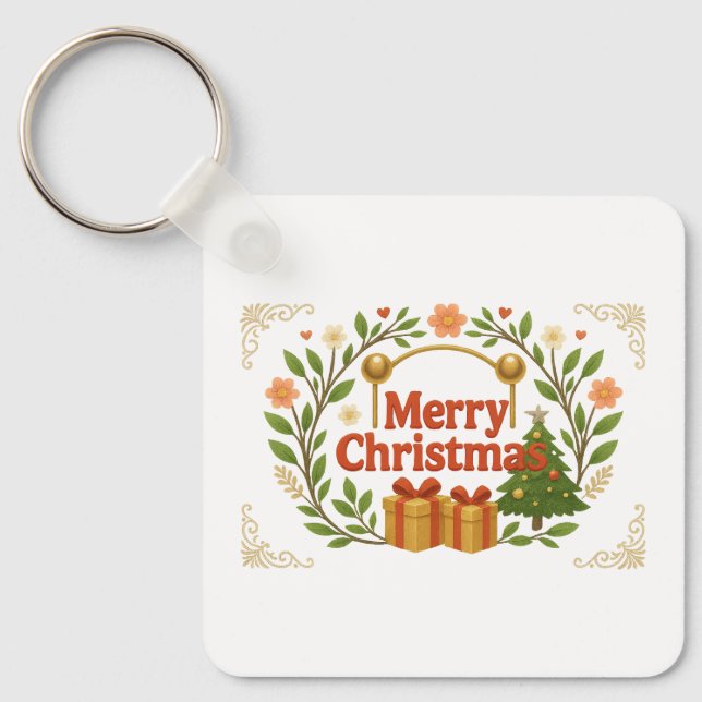 Frohe Weihnachtsfeiertage Schlüsselanhänger (Vorderseite)