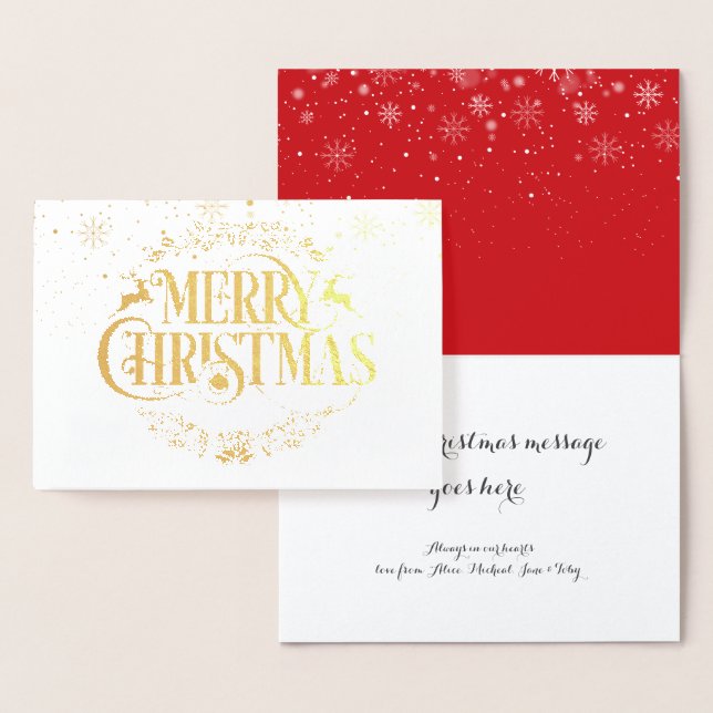Frohe Weihnachtsfeiertage Schneeflocken Elegantes  Folienkarte (Anzeige)