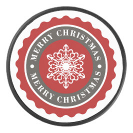 Frohe Weihnachtsfeiertage Snowflake Eishockey Puck