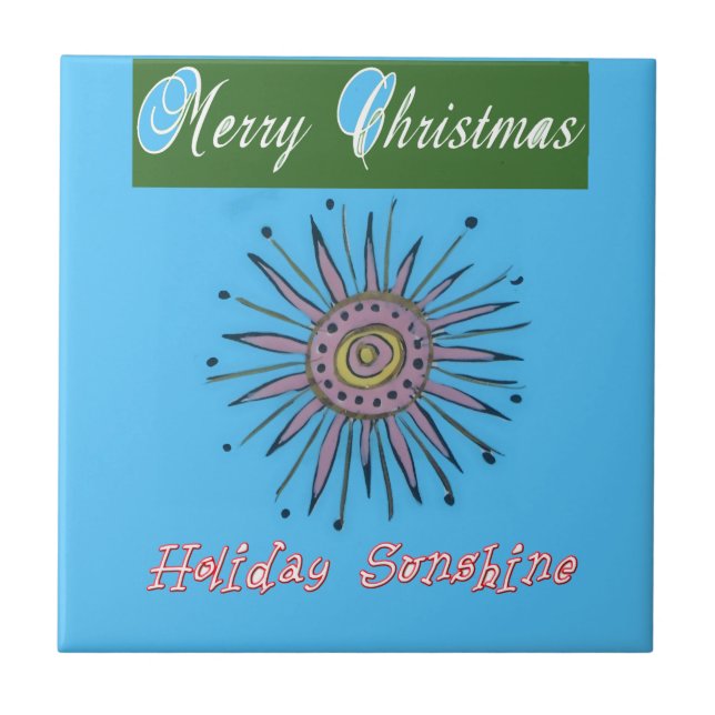 Frohe Weihnachtsfeiertage Sunshine Collection Fliese (Vorderseite)