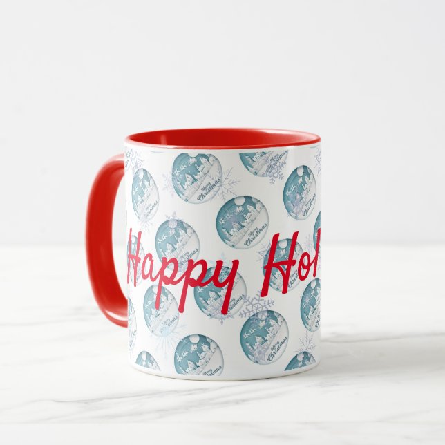 Frohe Weihnachtsfeiertage Tasse (Vorderseite Links)
