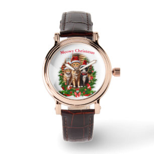Frohe Weihnachtsfeiertage Tiere Armbanduhr