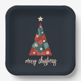 Frohe Weihnachtsfeiertage Weihnachtsbaum Pappteller