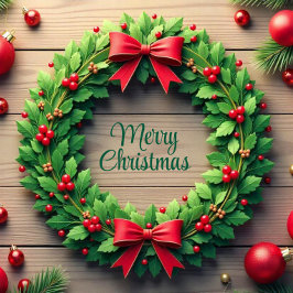 Frohe Weihnachtsfeiertage Wreath Feiertagspostkarte