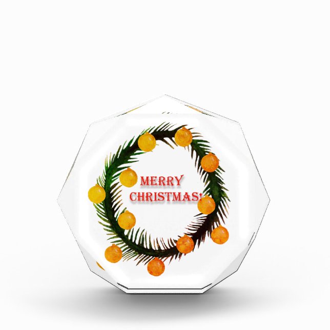 Frohe Weihnachtsfeiertage Wreath Fotoblock (Vorderseite)
