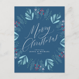 Frohe Weihnachtsfeiertage Wreath Postkarte