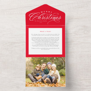 Frohe Weihnachtsfeiertagsfamilie Update dreifacher All In One Einladung