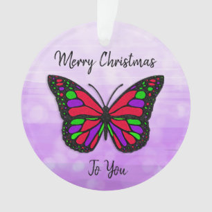 Frohe Weihnachtsferien Butterfly Holiday Keepake Ornament