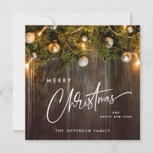 Frohe Weihnachtsferien Cones Rustic Gruß Boho Feiertagskarte