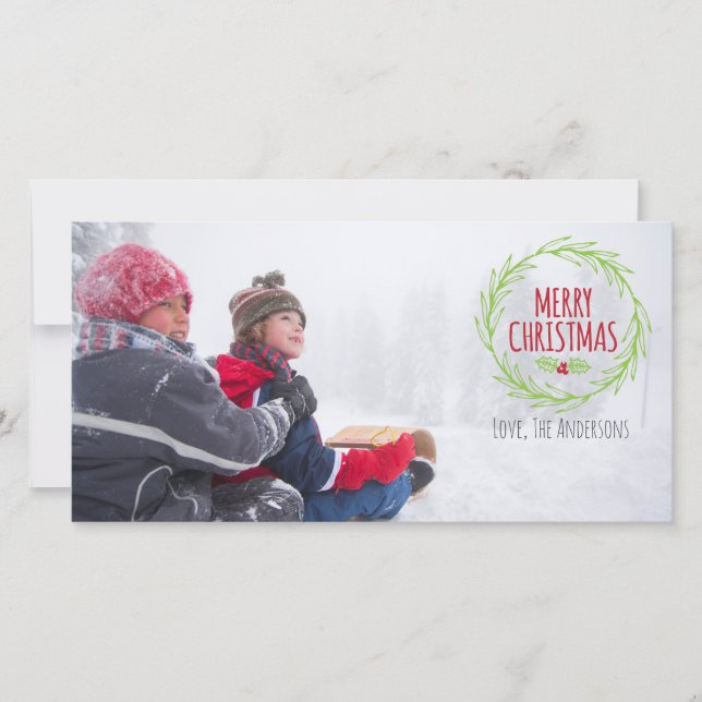 Frohe Weihnachtsferien-Fotokarte Feiertagskarte (Vorderseite)
