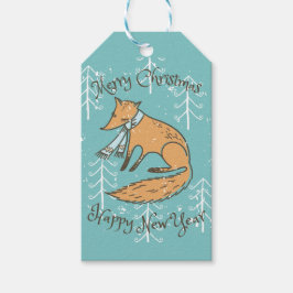 Frohe Weihnachtsferien Fox Cosy Geschenkanhänger