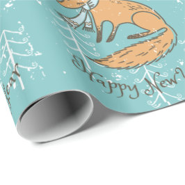 Frohe Weihnachtsferien Fox Cosy Geschenkpapier