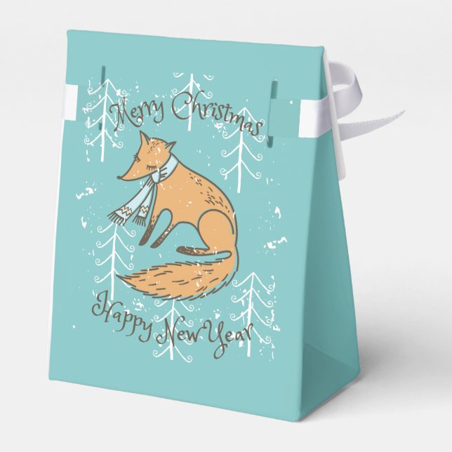 Frohe Weihnachtsferien Fox Cosy Geschenkschachtel (Rückseite)