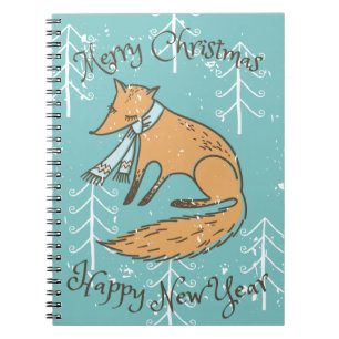 Frohe Weihnachtsferien Fox Cosy Notizblock