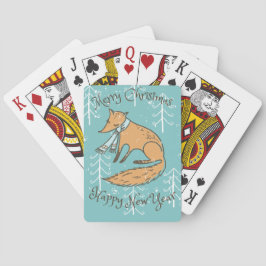 Frohe Weihnachtsferien Fox Cosy Spielkarten