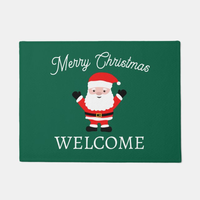 Frohe Weihnachtsferien mit niedlichem Weihnachtsma Fußmatte (Vorderseite)
