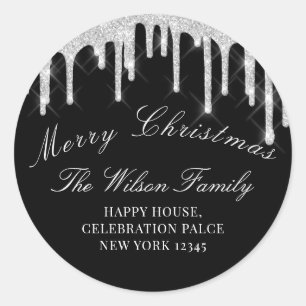 Frohe Weihnachtsferien UAWG Black Gray Silver Runder Aufkleber