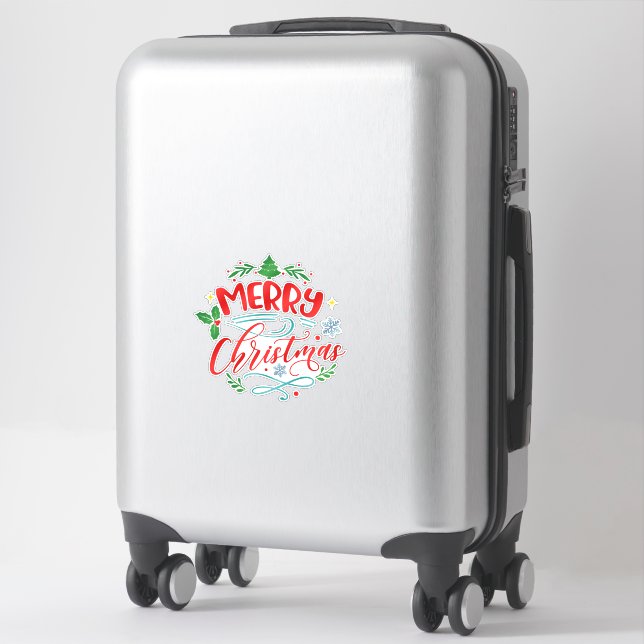 Frohe Weihnachtsferien Winter Aufkleber (Koffer)