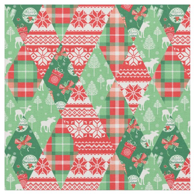 Frohe Weihnachtsferien Winter Muster Stoff (Nahaufnahme)
