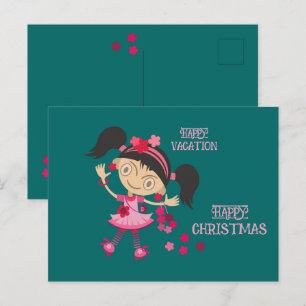 FROHE WEIHNACHTSFERIEN WÜNSCHE FÜR FREUND POSTKARTE