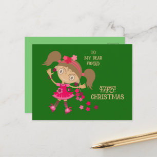 FROHE WEIHNACHTSFERIEN WÜNSCHE FÜR FREUNDE POSTKARTE
