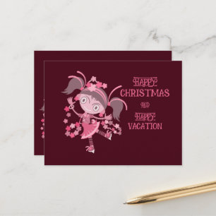 FROHE WEIHNACHTSFERIEN WÜNSCHE FÜR FREUNDE POSTKARTE