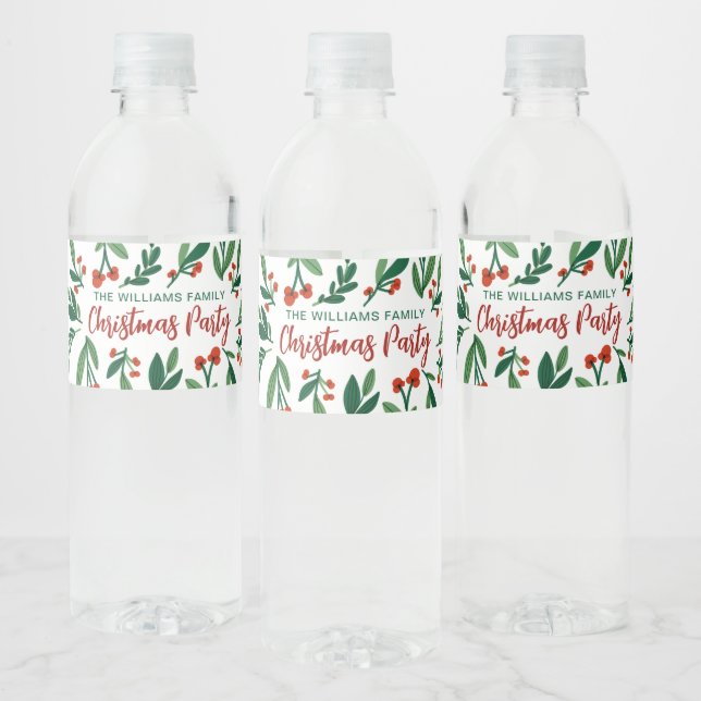 Frohe Weihnachtsfest Holly Berry Personalisiert (Flaschen)