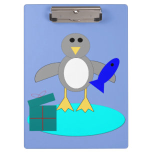 Frohe Weihnachtsfischerei Pinguin Zwischenablage Klemmbrett