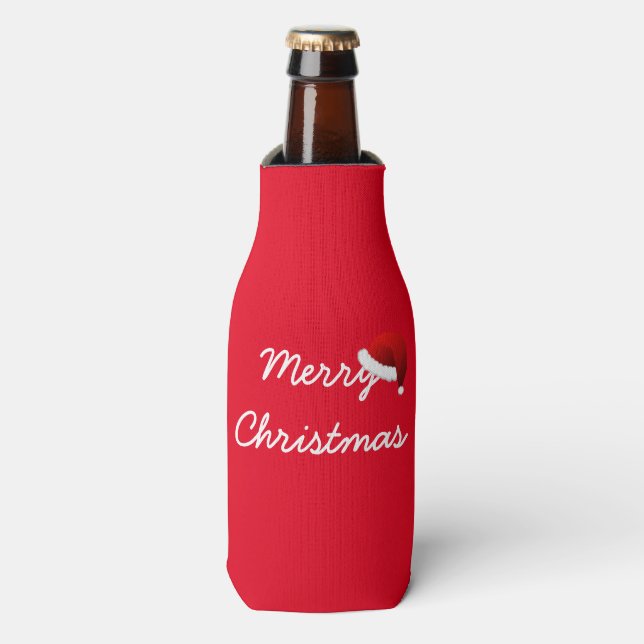 Frohe Weihnachtsflasche Cooler Flaschenkühler (Flaschenvorderseite)