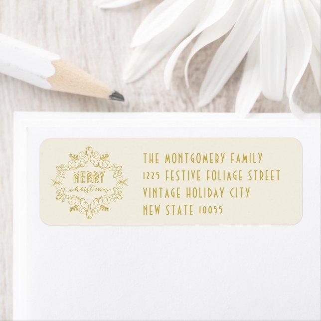 Frohe Weihnachtsfoliage Weihnachtsadressen Labels (Insitu)