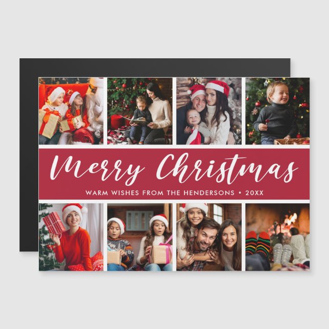Frohe Weihnachtsfotografie Kalligrafie Magnetkarte (Vorne/Hinten)